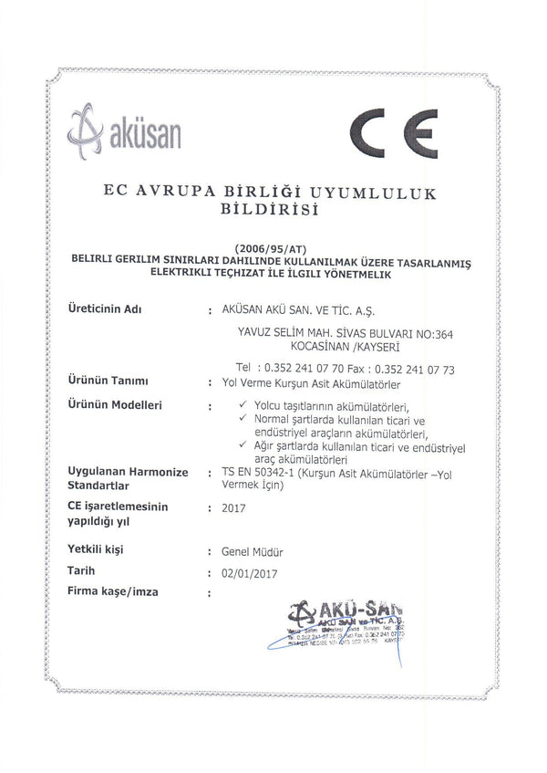 Avrupa Birliği Uyumluluk Bildirisi