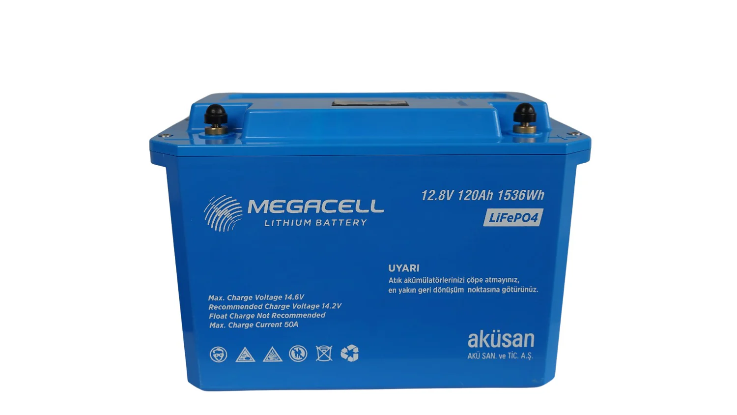 Megacell Lityum Demir Fosfat Akü 12.8 V 120 Ah LiFePO4